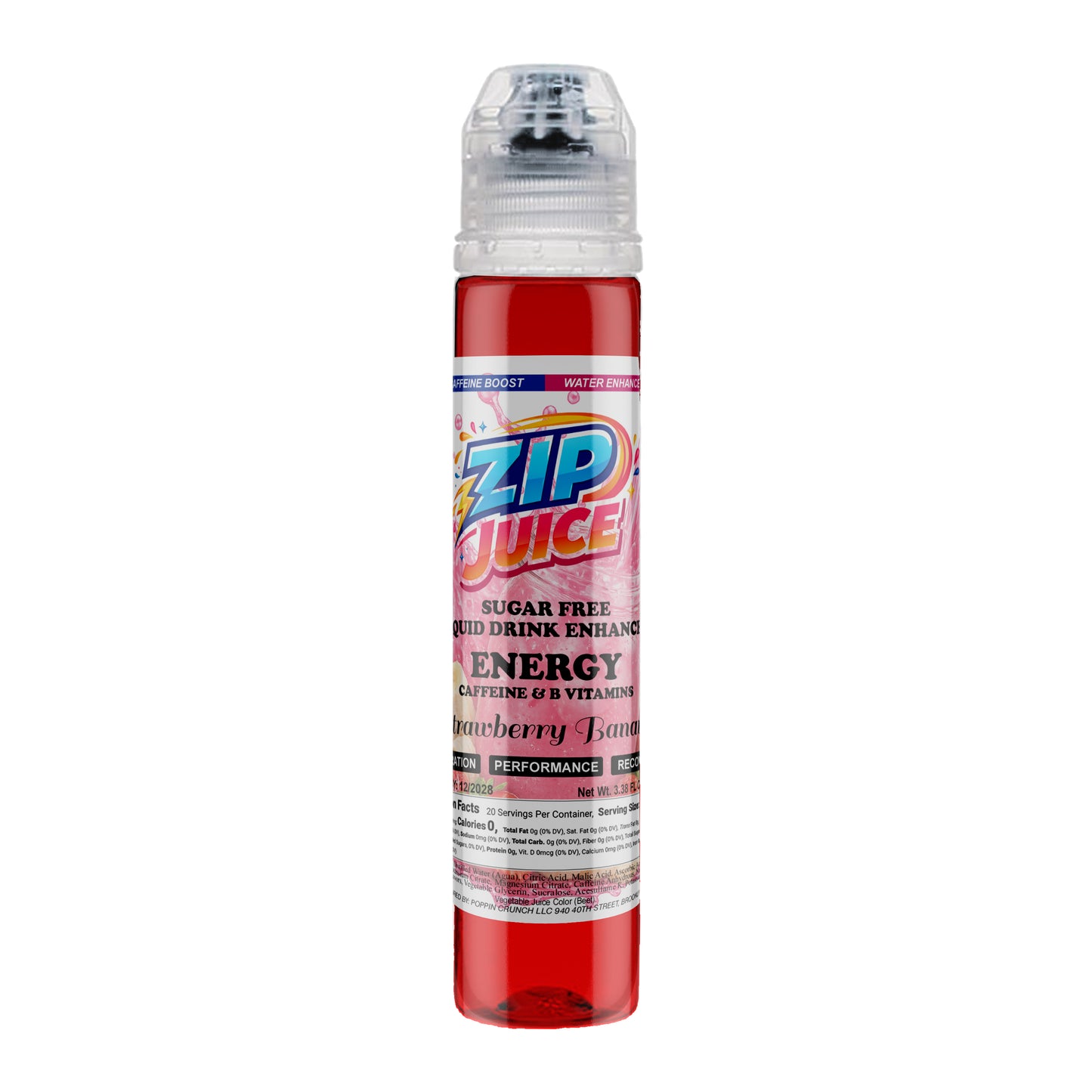 Zip Juice On The Go Sugar Free Water Enhancer with Caffeine and B Vitamins