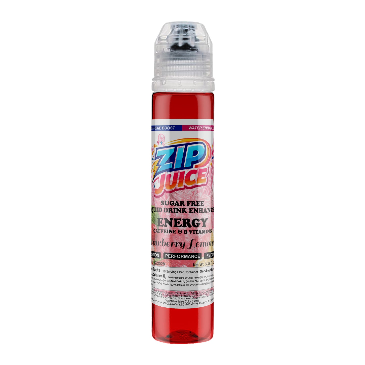 Zip Juice On The Go Sugar Free Water Enhancer with Caffeine and B Vitamins