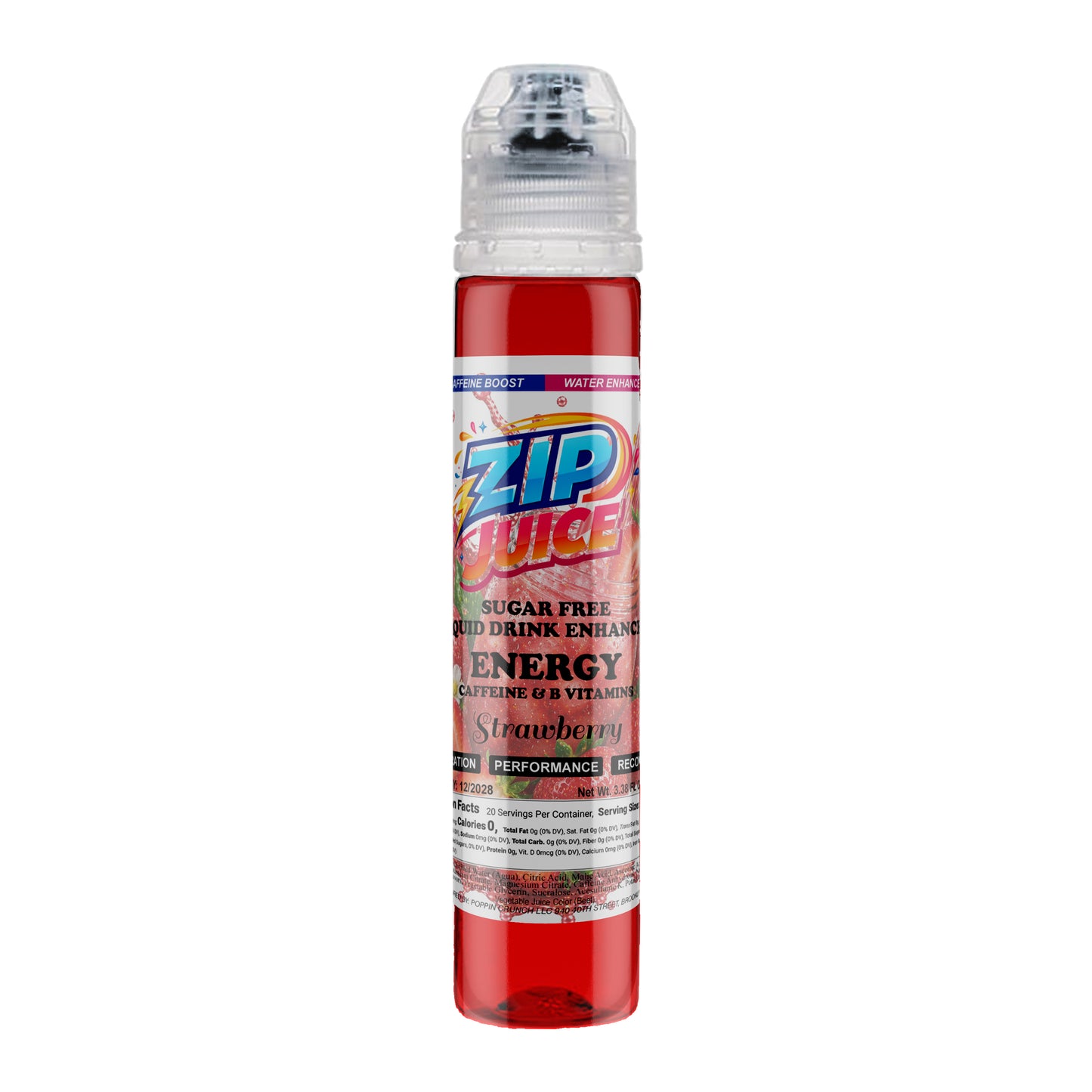 Zip Juice On The Go Sugar Free Water Enhancer with Caffeine and B Vitamins