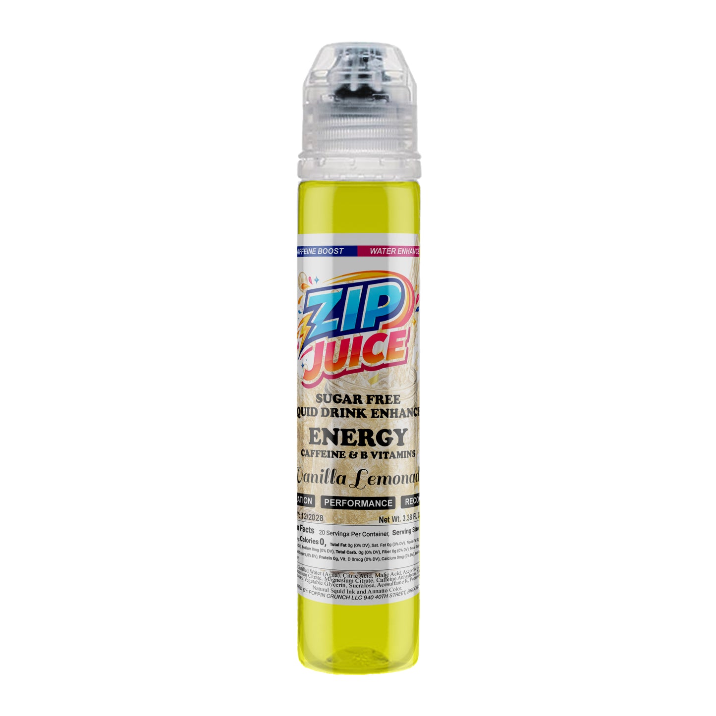 Zip Juice On The Go Sugar Free Water Enhancer with Caffeine and B Vitamins