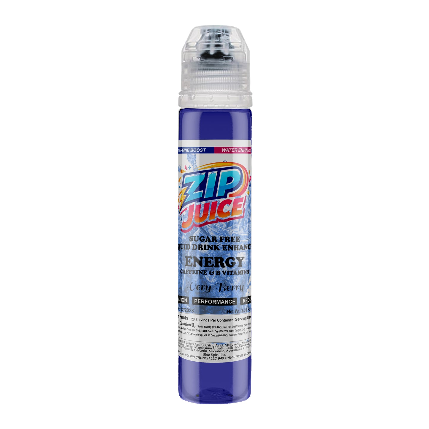 Zip Juice On The Go Sugar Free Water Enhancer with Caffeine and B Vitamins