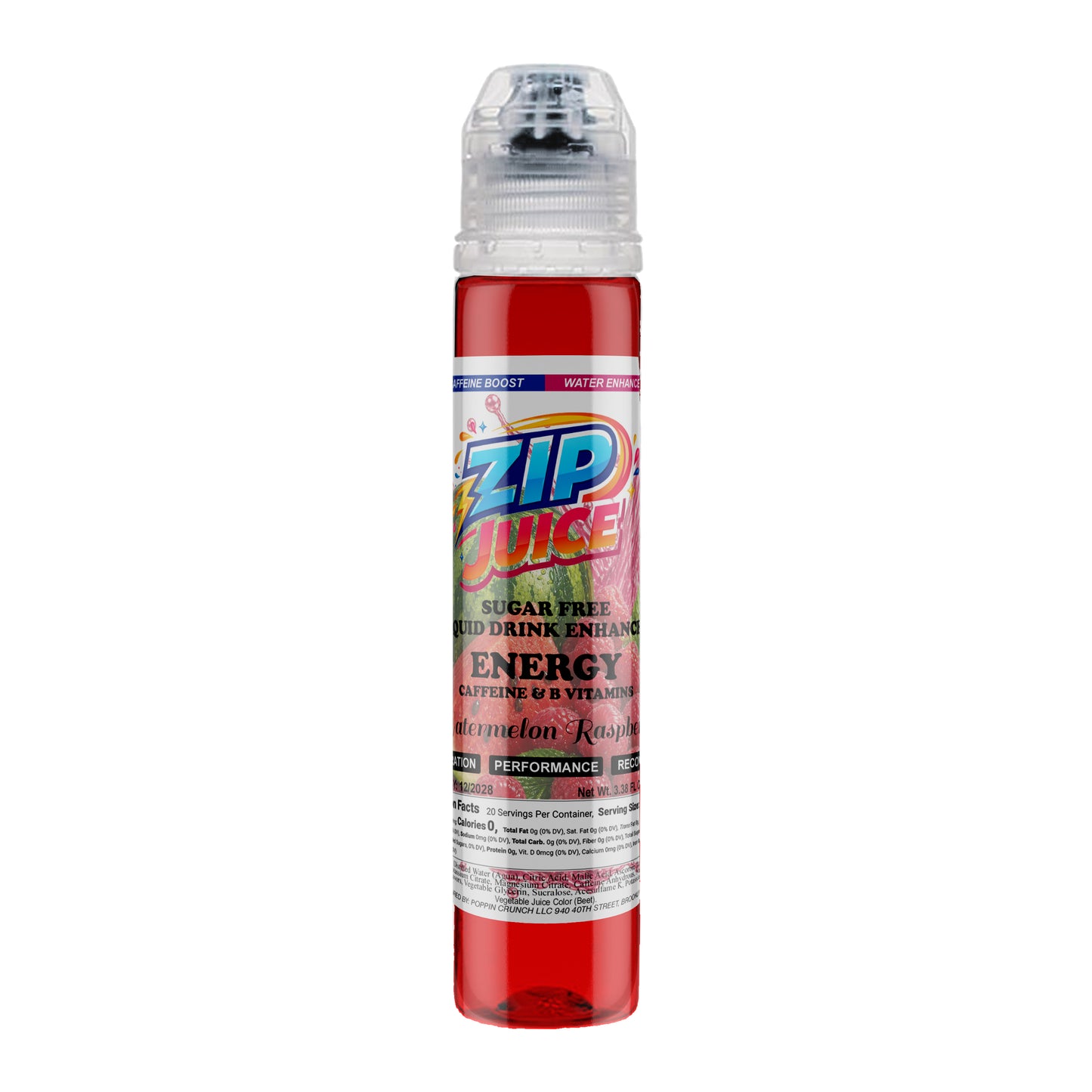 Zip Juice On The Go Sugar Free Water Enhancer with Caffeine and B Vitamins