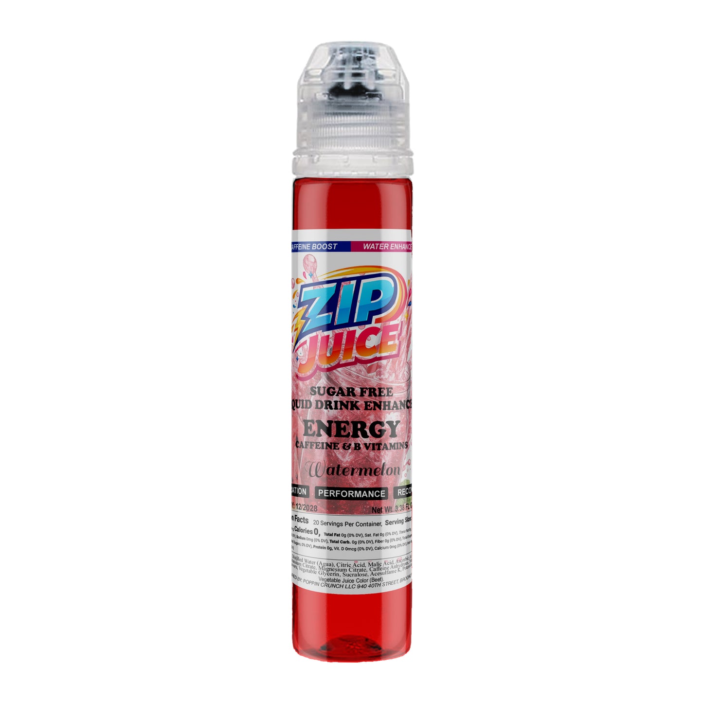 Zip Juice On The Go Sugar Free Water Enhancer with Caffeine and B Vitamins