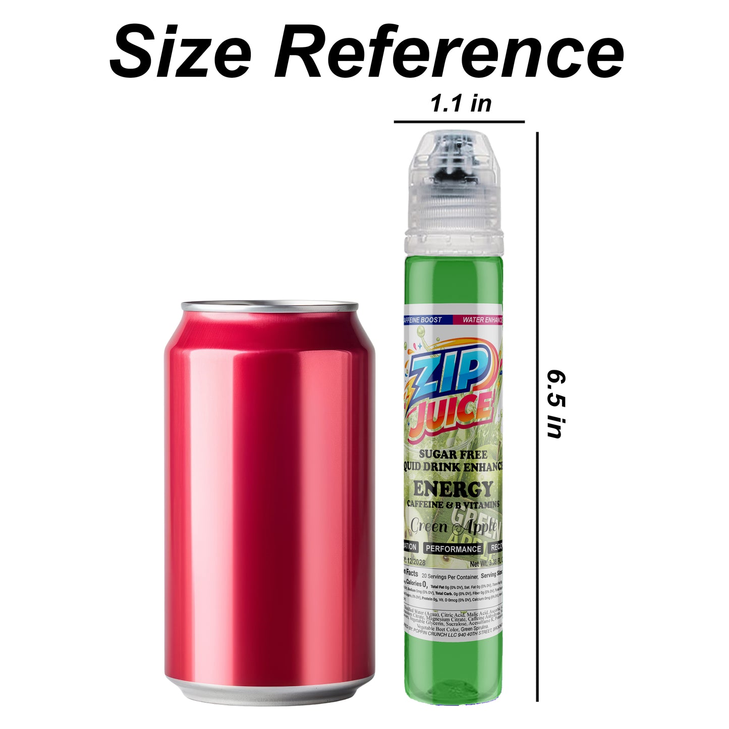 Zip Juice On The Go Sugar Free Water Enhancer with Caffeine and B Vitamins