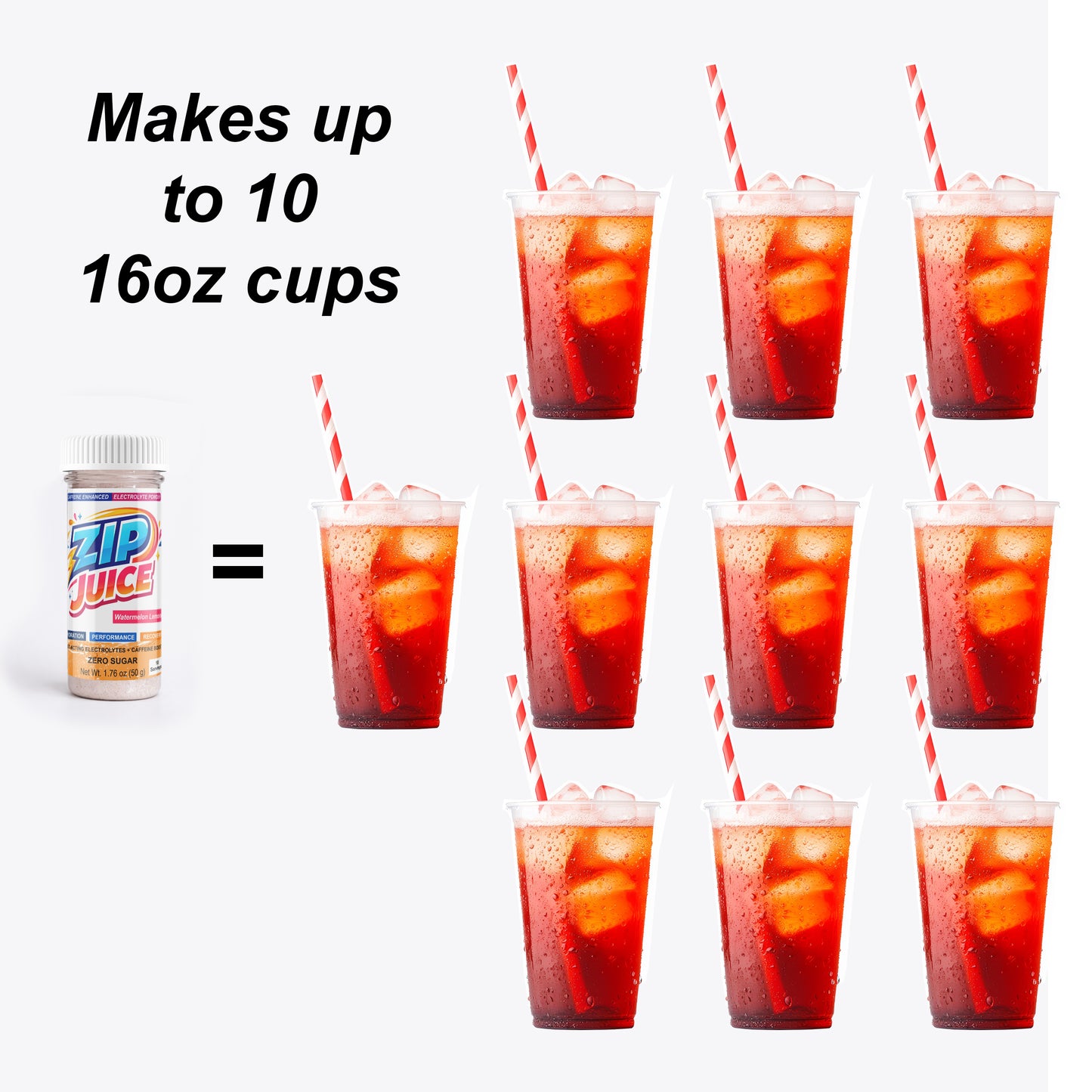 Zip Juice Caffeine Enhanced Electrolyte Powder Drink Mix